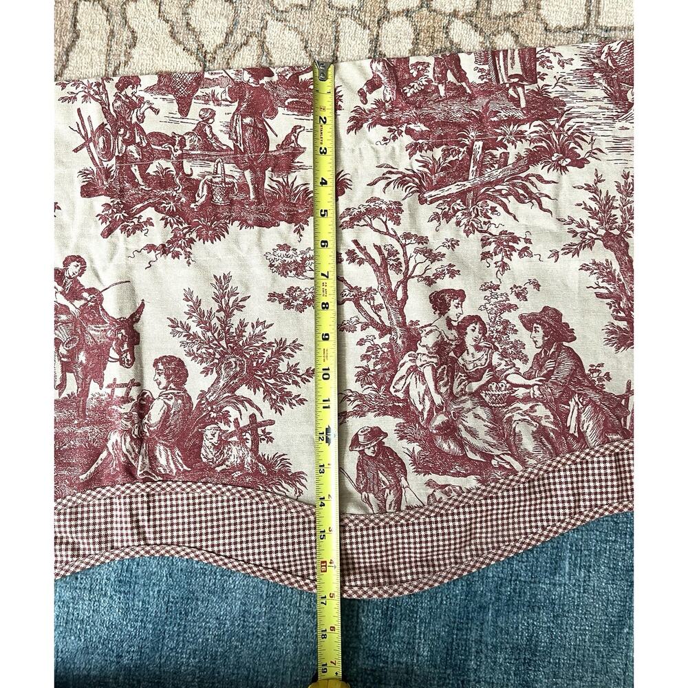 WAVERLY Home Classic Red Toile Scalloped Valance Curtain 17x78 French Provincial - Picture 6 of 7